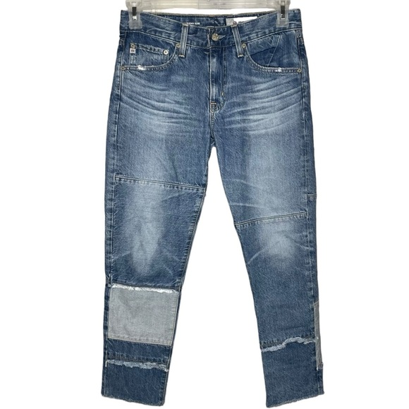 AG Adriano Goldschmied jeans The Ex-Boyfriend slouchy Slim patchwork womens 26 - Picture 2 of 9